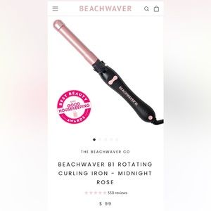 NEW IN BOX Beachwaver B1 Rotating Curling Iron - Midnight Rose